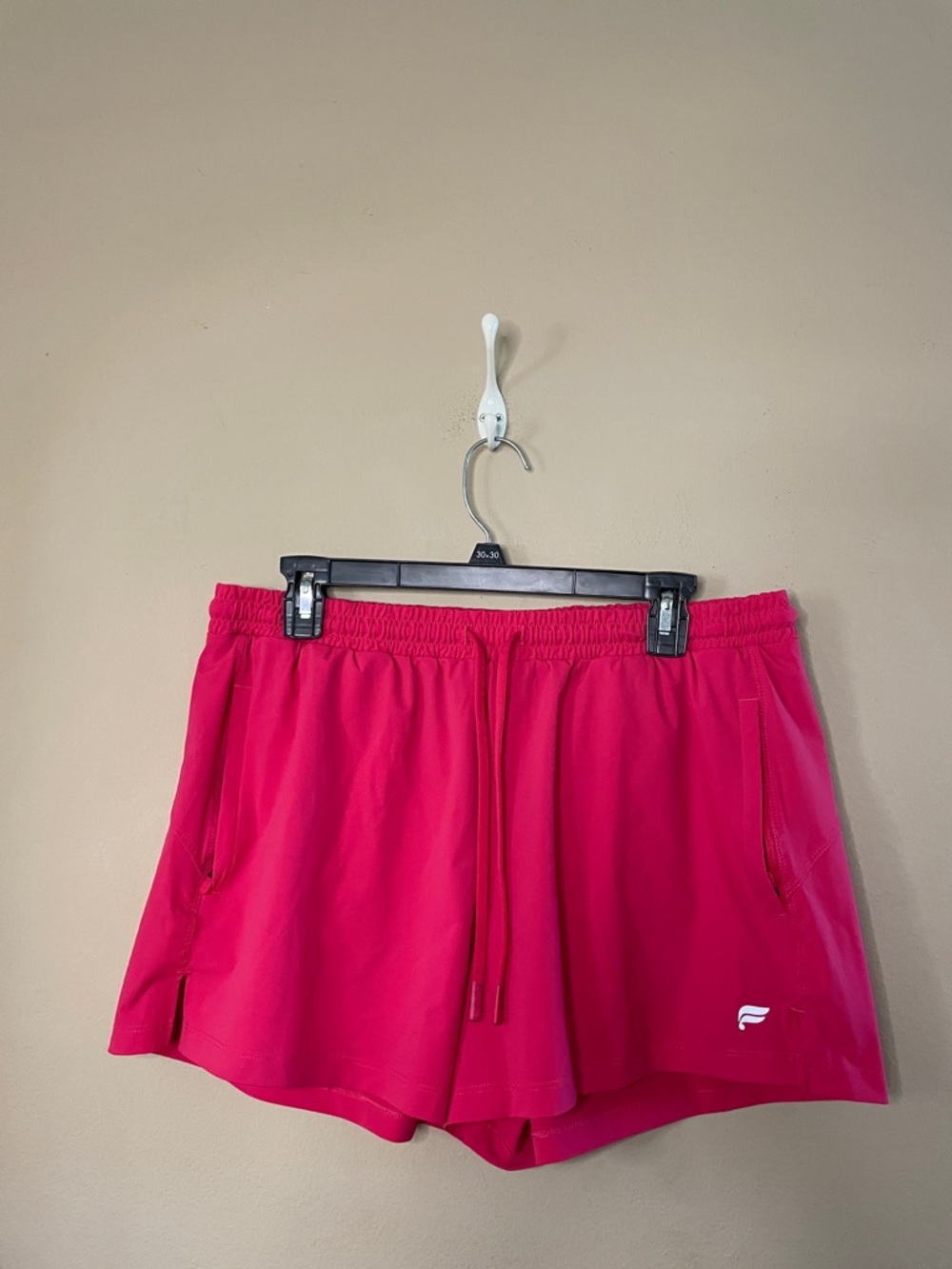 Fabletics Women's Bright Pink Athletic Shorts with Drawstring SZ L
